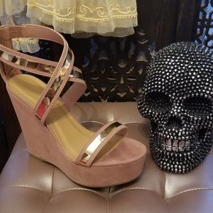 SOLD Mauve & Rose Gold Platform Sandals